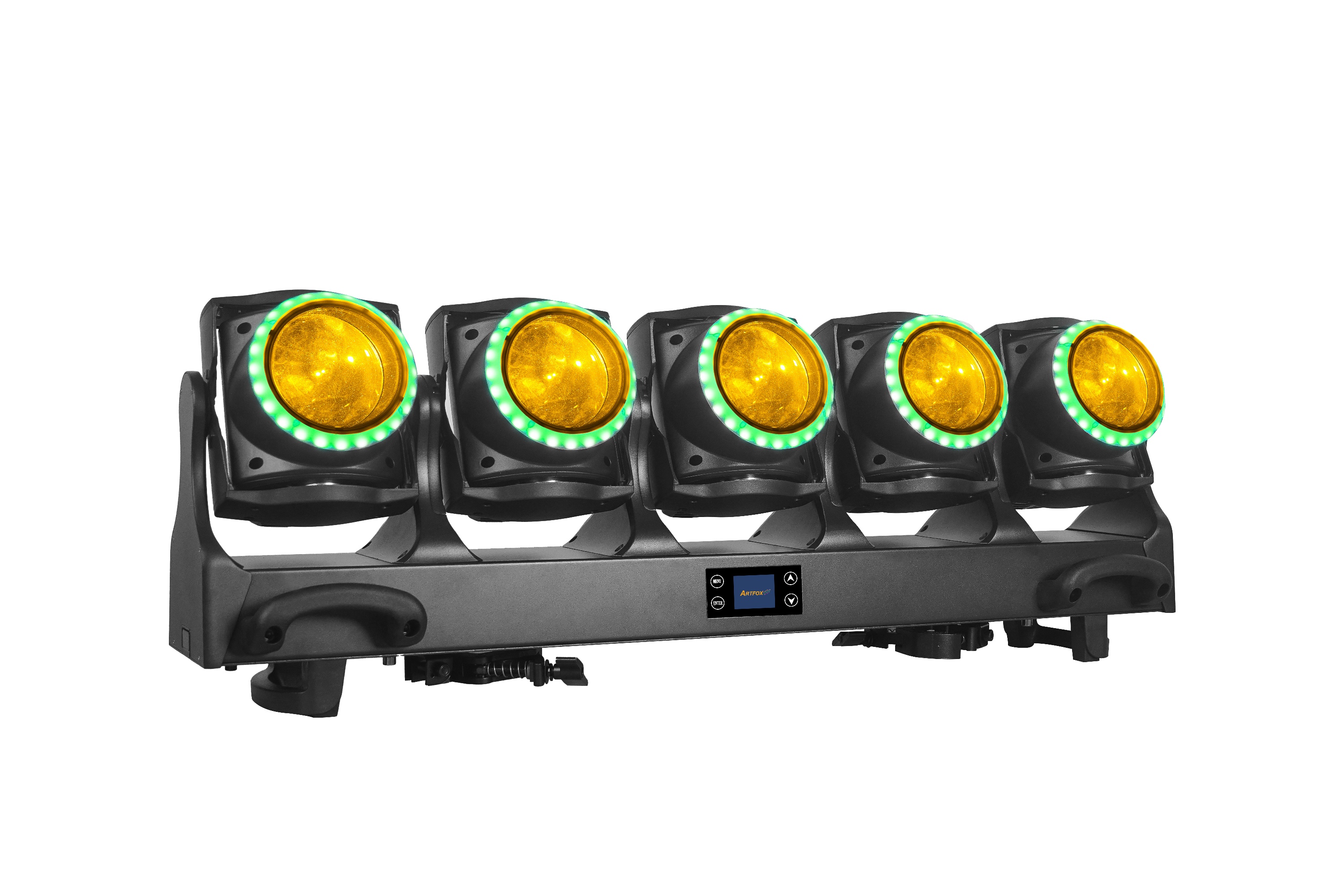 LED Moving Head:5x120w RGBL LEDs, Beam Wash 2-in-1, LED Ring, IP65